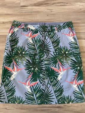 Tchibo Reversible Skirt Tropical Print Periwinkle Blue Size M